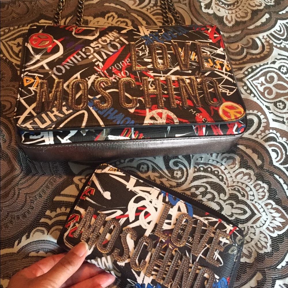SOLD  Moschino Graffiti Shoulder/Crossbody